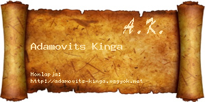 Adamovits Kinga névjegykártya